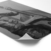 Bajista Hombre O charcoil Artwork Impresiones Poster (Ecke)