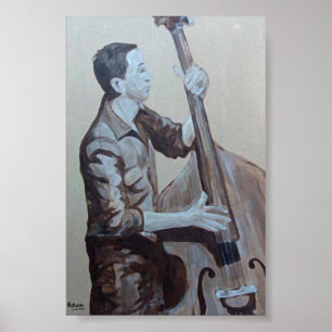 Bajista Hombre Original Oils Artwork Impresiones Poster