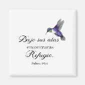 Bajo sus alas spanisch Bibel versus psalm91 Magnet (Vorne)