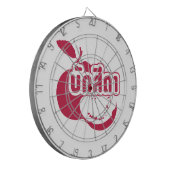 Bak Sida Ō Farang geschrieben in Thai Isaan Dialec Dartscheibe (Vorderseite Links)