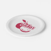 Bak Sida Ō Farang geschrieben in Thai Isaan Dialec Pappteller (Schrägansicht)