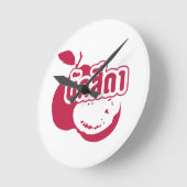 Bak Sida Ō Farang geschrieben in Thai Isaan Dialec Runde Wanduhr (Winkel)