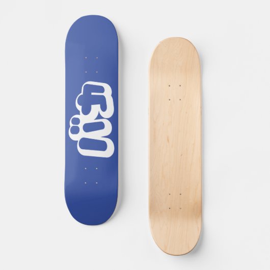 BAKA カ ~ Fool in japanischer Katakana-Schrift Skateboard (Vorderseite)