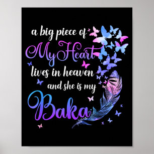 Baka lebt im Himmel Gedenk Oma Enkelkind Poster