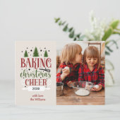 BAKCHRISTMAS CHEER SINGLE FOTO FEIERTAGSKARTE (Stehend Vorderseite)