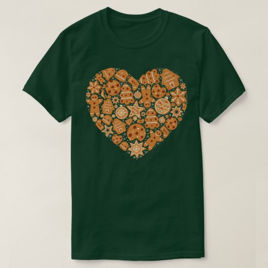 Bake Baking Gingerbread Man Christmas Cookie Heart T-Shirt (Design vorne)