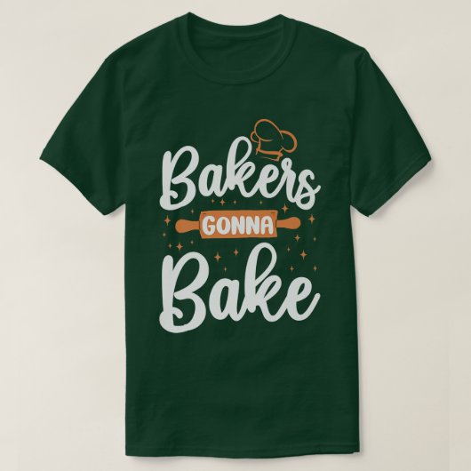 Bake Baking Rolling Pin Pun  T-Shirt (Design vorne)