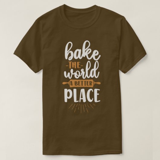 Bake Baking Rolling Pin T-Shirt (Design vorne)