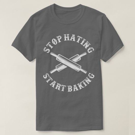 Bake Baking Rolling Pin T-Shirt (Design vorne)