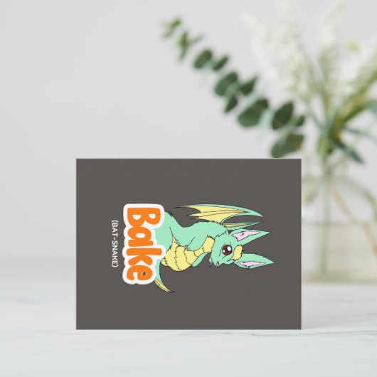 Bake (Bat + Schlange) Postkarte (Stehend Vorderseite)