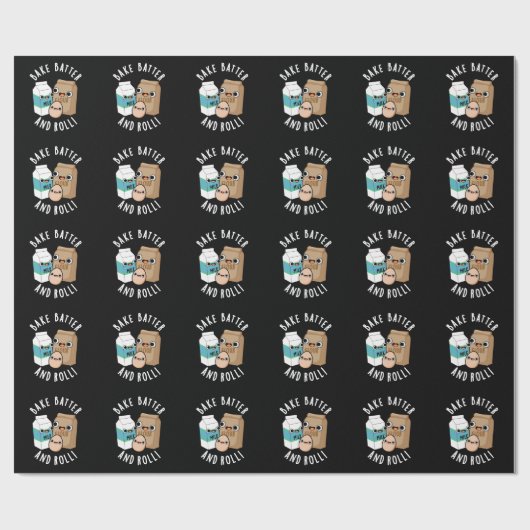 Bake Batter und Roll Funny Backsong Puff Dark BG Geschenkpapier (Flach)