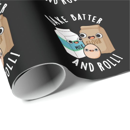 Bake Batter und Roll Funny Backsong Puff Dark BG Geschenkpapier (Rolleneckpunkt)