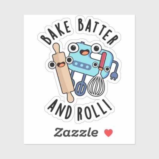 Bake Batter und Roll Funny Baking Pub Aufkleber (Blatt)