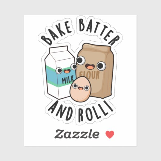 Bake Batter und Roll Funny Baking Song Puff Aufkleber (Blatt)