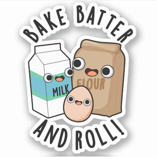 Bake Batter und Roll Funny Baking Song Puff Aufkleber (Vorderseite)