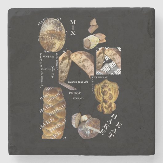 Bake Breasd All-over Print Schürze Kitchen Handtuc Steinuntersetzer (Vorderseite)