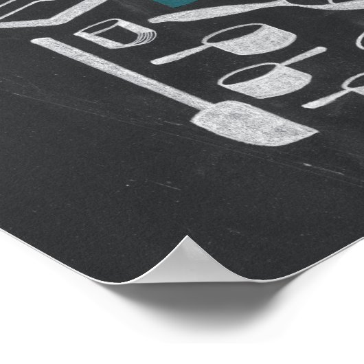 Bake - Chalkboard Küche Art Poster (Ecke)