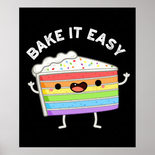 Bake it Easy Funny Cake Pub Dark BG Poster