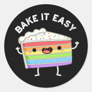 Bake it Easy Funny Cake Pub Dark BG Runder Aufkleber