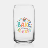 Bake It Easy – Retro-Baking-Pun-T-Shirt Dosenglas (Rückseite)