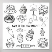 Bake it to make it Wall Art Poster (Vorne)