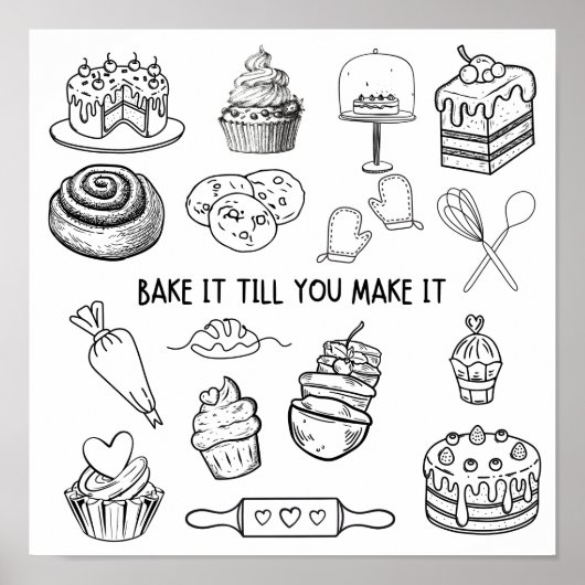 Bake it to make it Wall Art Poster (Vorne)