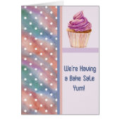 Bake-Sale-Ankündigungskarte mit Cupcake (Vorne)