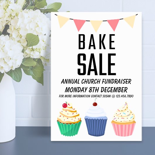 Bake Sale Annual Church Fundraiser Flyer