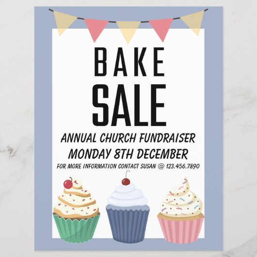 Bake Sale Annual Church Fundraiser Flyer (Vorne)
