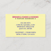 Bake Sale, Cake Stall, Baguette Bakery | Bread Visitenkarte (Rückseite)