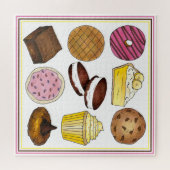 Bake Sale Classics Donut Pie Cupcake Cookies Puzzle (Horizontal)