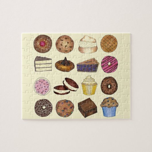 Bake Sale Cupcake Brownie Pie Kuchen Backwaren Puzzle (Horizontal)