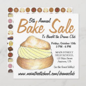 Bake Sale Donut Cupcake Creme Puff Pie Slice Einladung (Vorne/Hinten)