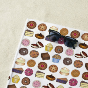 Bake Sale Donut Cupcake Creme Puff Pie Slice Strandtuch