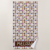 Bake Sale Donut Cupcake Creme Puff Pie Slice Strandtuch (Vorderseite)