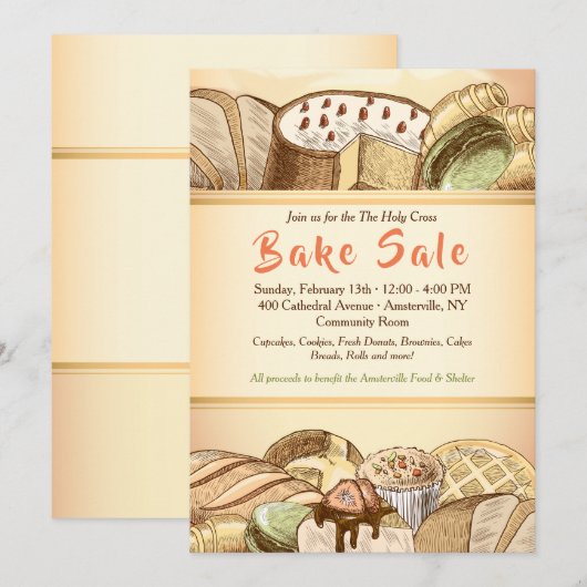 Bake Sale Einladung (Vorne/Hinten)