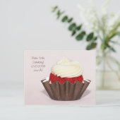 Bake Sale Fundraiser Postcard Red Velvet Cupcak Postkarte (Stehend Vorderseite)