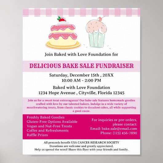 Bake Sale Fundraiser Poster (Vorne)