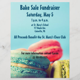 Bake-Sale-Fundraising-Plakat Bunte Macarons Flyer