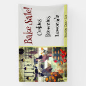 Bake Sale! Illustration Art Taupe Banner (Vertikal)