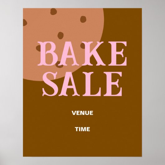 Bake Sale, Niedlich Bake Sale Ankündigung, Brown Poster (Vorne)