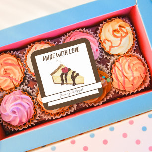 Bake Sale Wasserfarbe Käsekuchen Custom Quadratischer Aufkleber