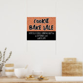 Bake Sale-Zeichen, Cookie Booth Poster-Vorlage Poster (Küche)