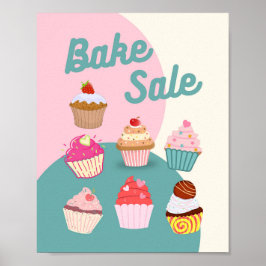 Bake-Sale-Zeichen, Cupcake-Bake-Sale-Poster Poster