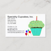Bake Shop Party Cupcakes Ballons Visitenkarte (Vorderseite)