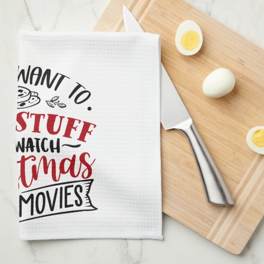 Bake Stuff Weihnachtsfilme ansehen Geschirrtuch (Viertel Falte)