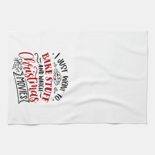 Bake Stuff Weihnachtsfilme ansehen Geschirrtuch (Horizontal)