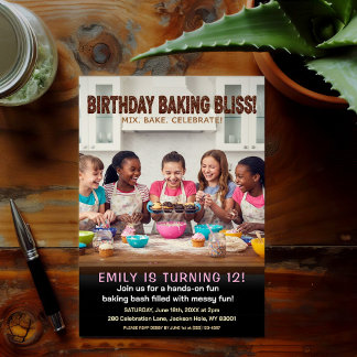 Bake Sweet Treats Birthday Party Invitation Einladung
