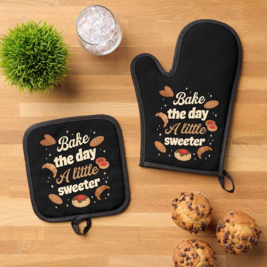 Bake the day a little sweeter ofenhandschuh & Topflappen-Set (Oben Unten)