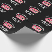 Bake the World a Batter Place Cake Puck Dark BG Geschenkpapier (Ecke)